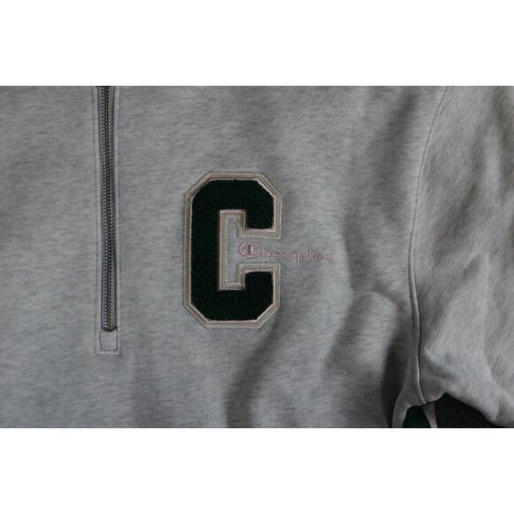 Champion Sweatshirt Mens M Reverse Weave Gray Green Pink Pipping Pockets - Picture 4 of 6